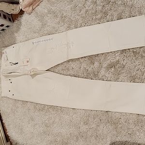 uniqlo slim straight fit 28W white (mb2)
